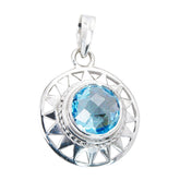 Aurora Unique Stylish Pendant with Blue Gemstone Blue Topaz Blue Blue