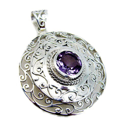 Audrey Unique Vintage Fashion Jewelry Pendant Amethyst Purple Purple