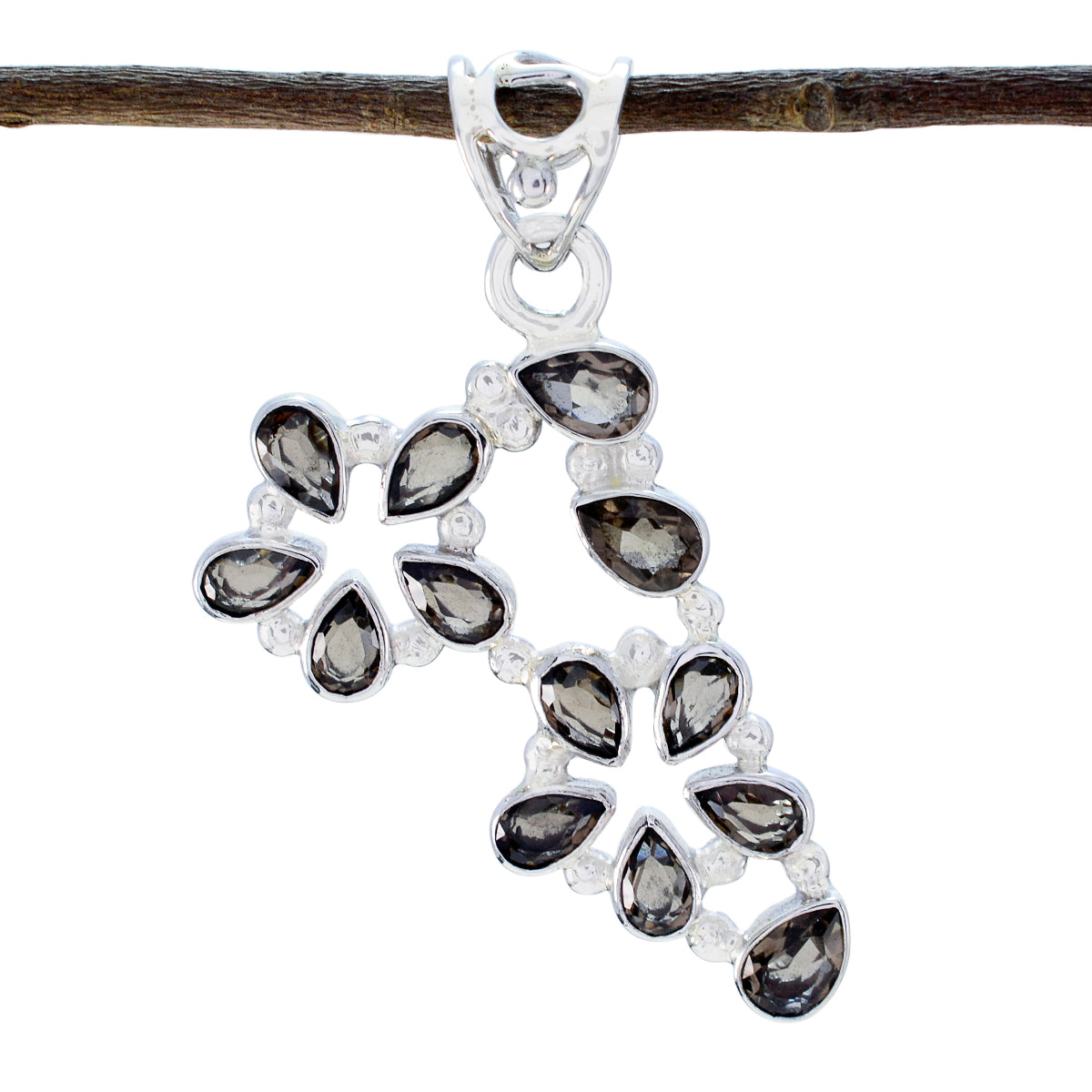 Hanna Brown Luxurious Slim Pendant smoky quartz Brown Brown