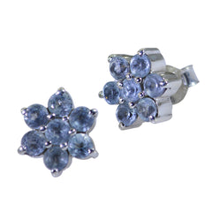 Valentina Blue Stud Earrings - Chic Floral Design