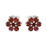 Valentina Red Stud Earrings for Trendy Fashionistas Garnet Red Stud