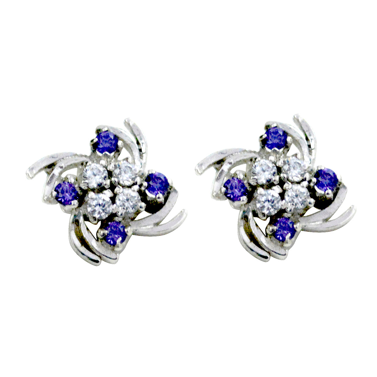 Valentina Stud Earrings India - Gemstone Sparkle for Every Occasion Multi CZ multicolor Stud
