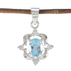 Zoey Pendant for Valentine Gift Jewelry India Blue Topaz Blue Blue
