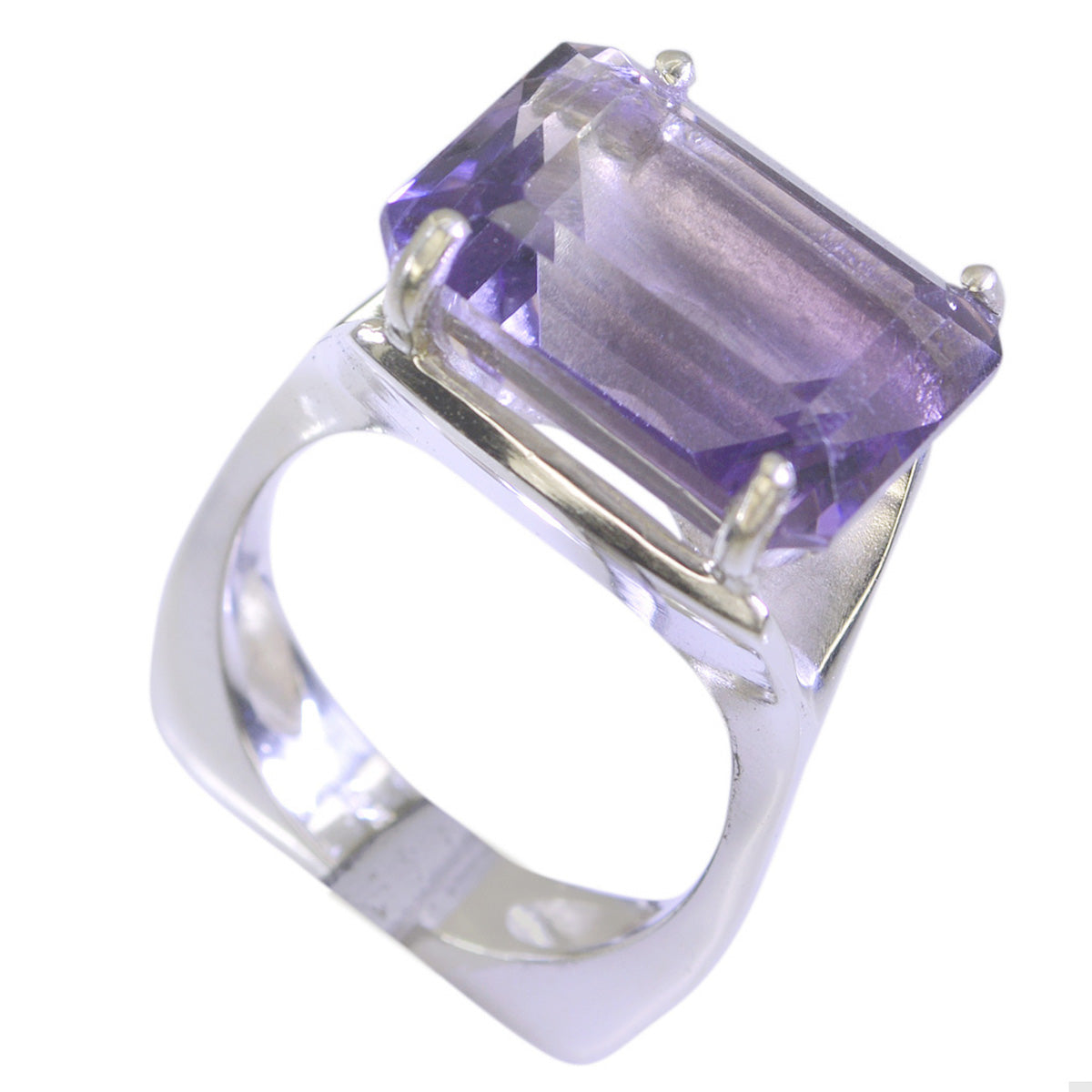 Siti Art Deco Purple Solitaire Ring Amethyst Purple