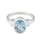 Mia Blue Solitaire Gemstone Ring in Sterling Silver Blue Topaz Blue