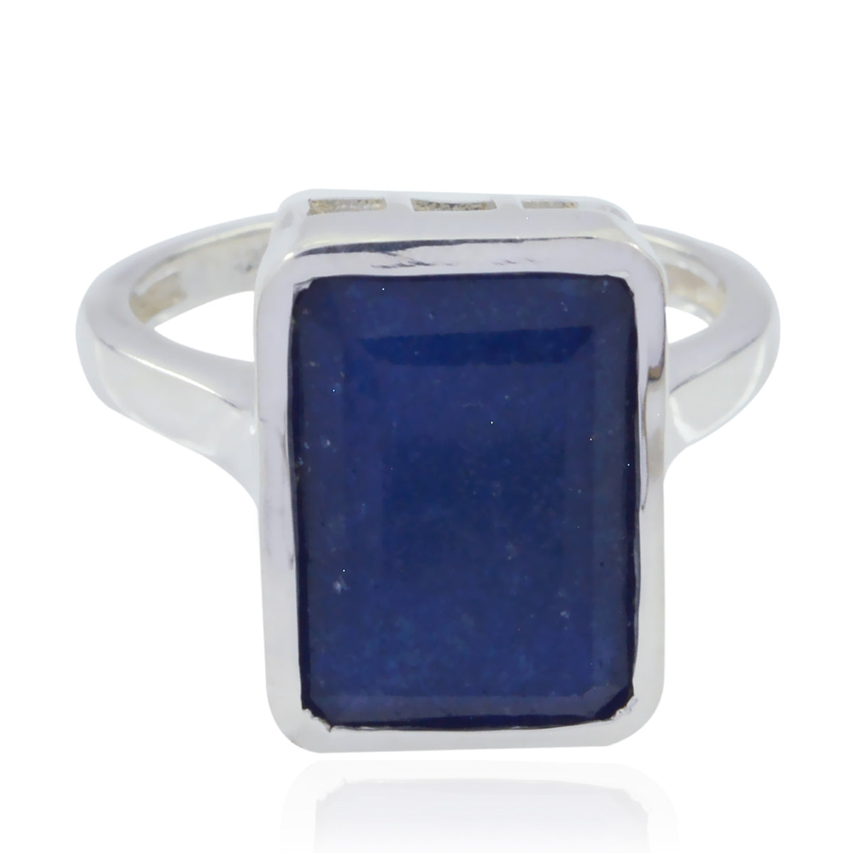 Isabel Abstract Blue Solitaire Ring Indian Blue Sapphire Blue