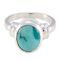 Riya Boho Turquoise Ring with Silver Band