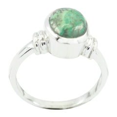 Riya Boho Turquoise Ring with Silver Band Turquoise Blue