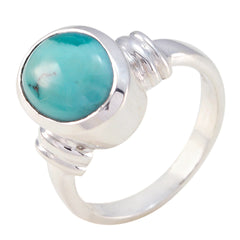 Riya Boho Turquoise Ring with Silver Band