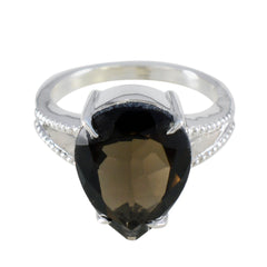 Lily Sophisticated Brown Solitaire Ring smoky quartz Brown