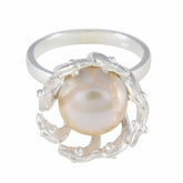 Charlotte Abstract White Solitaire Ring Pearl White