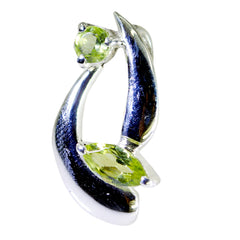 Penelope Elegant Green Gemstone Pendant in Silver