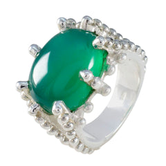 Anna Green Solitaire Ring with Elegant Silver Design