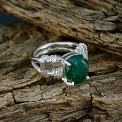 Emilia Rope-Wire Green Solitaire Ring