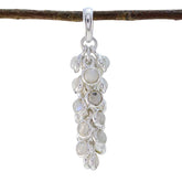 Katharina White Armor Pendant Sterling Silver Gemstone Rainbow Moonstone White White