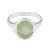 Nisa Contemporary Light Green Solitaire Ring Prehnite Green