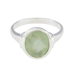 Nisa Contemporary Light Green Solitaire Ring Prehnite Green