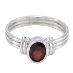Lucia Heritage Red Solitaire Ring - Elegant Silver Design