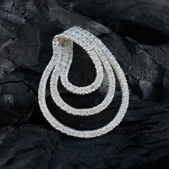 Inès Minimalist Gemstone Jewelry Silver Drop Pendant