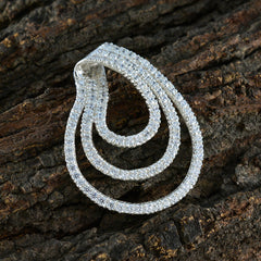 Inès Minimalist Gemstone Jewelry Silver Drop Pendant