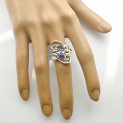 Aisha Modern Toi Et Moi Ring with Purple Gemstones