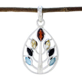 Alice Multicolor Gemstone Pendant in Sterling Silver Multi Stone multicolor Multicolor