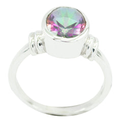 Priya Multicolor Solitaire Ring with Oval Gemstone