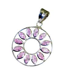 Bianca Pink Signet Featherlight Pendant with Gemstones