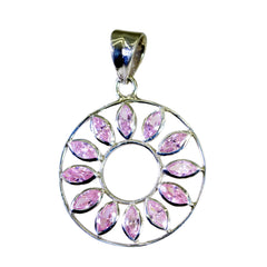 Bianca Pink Signet Featherlight Pendant with Gemstones
