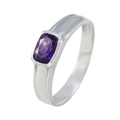 Min-seo Abstract Purple Solitaire Ring