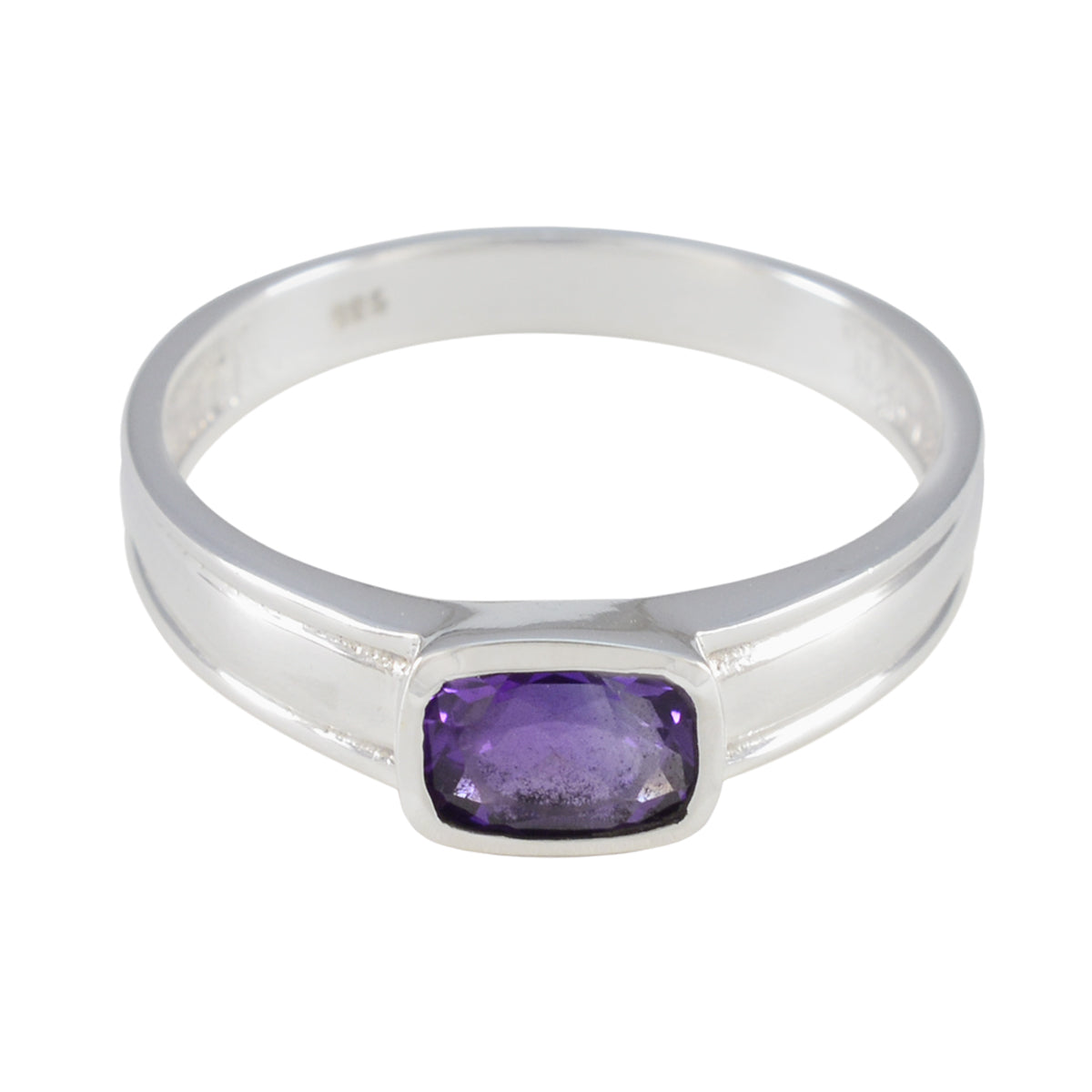 Min-seo Abstract Purple Solitaire Ring Amethyst Purple