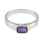 Min-seo Abstract Purple Solitaire Ring Amethyst Purple