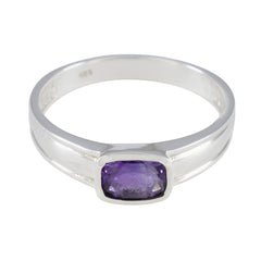 Min-seo Abstract Purple Solitaire Ring Amethyst Purple