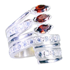 Lucia Red Gemstone Halo Ring with Sparkling Crystals