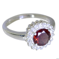 Leah Red Halo Ring with Sparkling Gemstones