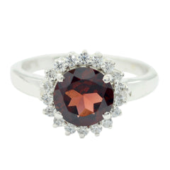Leah Red Halo Ring with Sparkling Gemstones