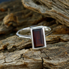 Ayesha Red Solitaire Ring for Women in Silver