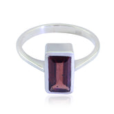 Ayesha Red Solitaire Ring for Women in Silver Garnet Red