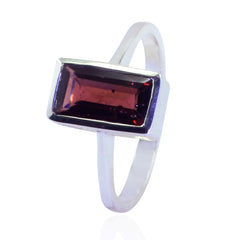 Ayesha Red Solitaire Ring for Women in Silver