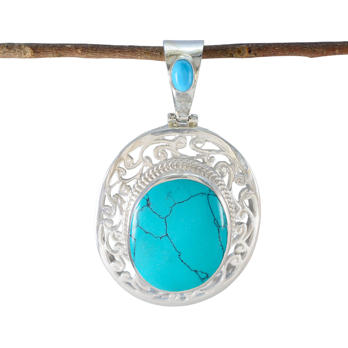 Sofía Turquoise Retro Chunky Pendant Turquoise Turquoise Turquoise