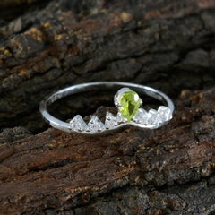 Sakura Trendy Green Gemstone Ring with Sparkling Accents