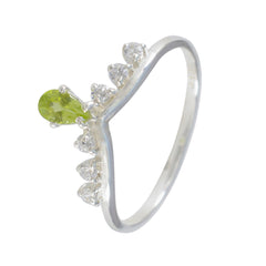 Sakura Trendy Green Gemstone Ring with Sparkling Accents