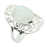 Priya White Gemstone Ring with Elegant Silver Design Rainbow Moonstone White