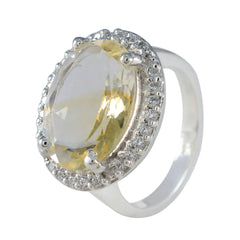Saanvi Yellow Gemstone Halo Ring with Sterling Silver