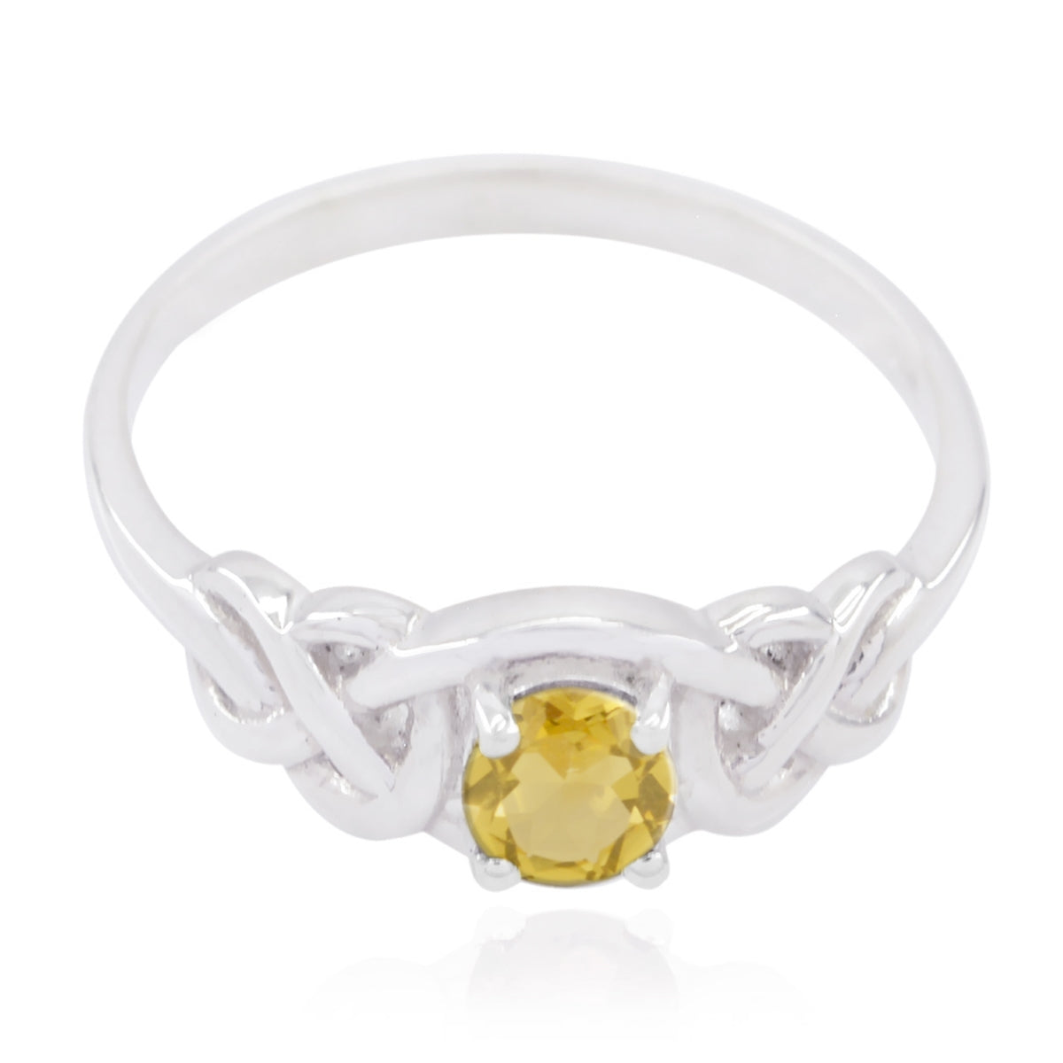 Bianca Graceful Yellow Solitaire Ring Citrine Yellow