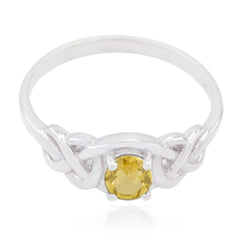 Bianca Graceful Yellow Solitaire Ring Citrine Yellow