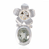 Ana Versatile Gemstone Jewelry Flower Pendant Green Amethyst Light Green Light Green