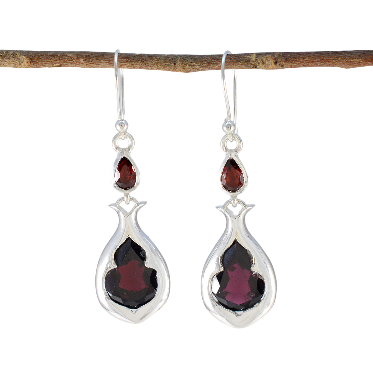 Amanda Versatile Red Earrings for Everyday Glam Garnet Red Dangle
