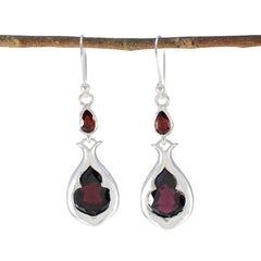 Amanda Versatile Red Earrings for Everyday Glam Garnet Red Dangle