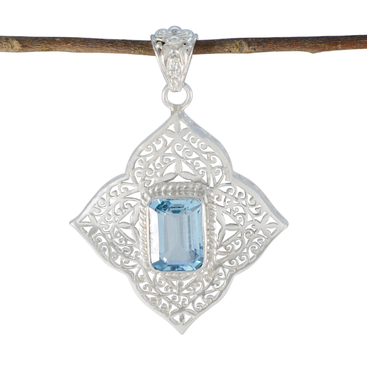 Victoria Blue Geometric Pendant - Stylish Jewelry Piece Blue Topaz Blue Blue